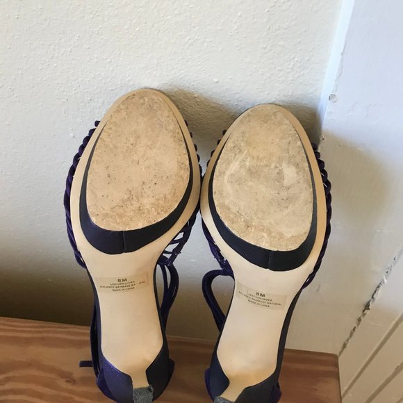 Platinum BP Bliss Lea Purple Suede Platform Heels - Picture 4 of 6